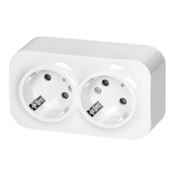 GNIAZDO PODWÓJNE 2x2P+Z ORNO OR-OE-7206(GS)/W SCHUKO NATYNKOWE IP20