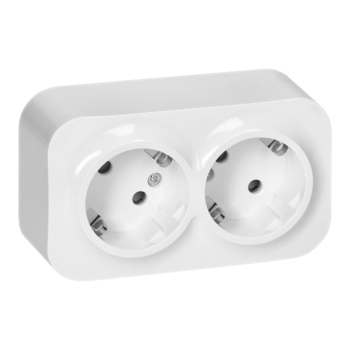GNIAZDO PODWÓJNE 2x2P+Z ORNO OR-OE-7206(GS)/W SCHUKO NATYNKOWE IP20