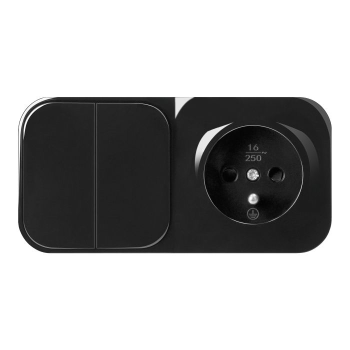 ORNO ŁĄCZNIK ŚWIECZNIKOWY + GNIAZDO POJEDYNCZE ToDo OR-OE-7207/2/B NATYNKOWE  P20 2P+Z 1 SZT.