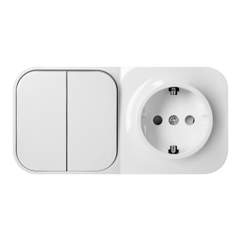 ŁĄCZNIK ŚWIECZNIKOWY + GNIAZDO POJEDYNCZE ToDo ORNO OR-OE-7207(GS)/2/W/10  NATYNKOWE SCHUKO P20 2P+Z 10 SZT.