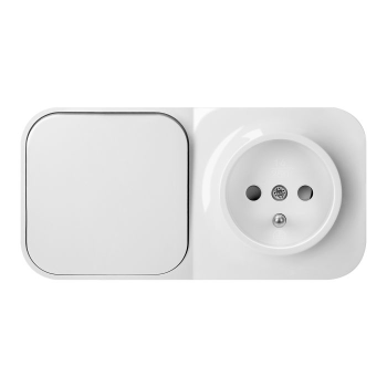 ŁĄCZNIK JEDNOBIEGUNOWY + GNIAZDO POJEDYNCZE ToDo ORNO OR-OE-7207/W/10 NATYNKOWE IP20 2P+Z 10 SZT.