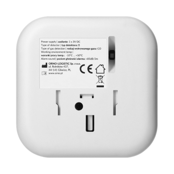 BATERYJNY CZUJNIK TLENKU WĘGLA (CZADU) Z WBUDOWANĄ BATERIĄ ORNO OR-DC-639