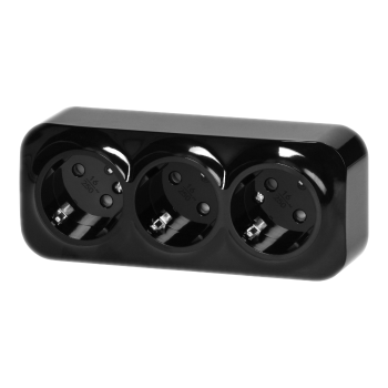 GNIAZDO POTRÓJNE 3x2P+Z SCHUKO ORNO OR-OE-7209(GS)/B NATYNKOWE IP20