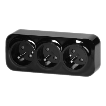 GNIAZDO POTRÓJNE 3x2P+Z ORNO OR-OE-7209/B NATYNKOWE IP20