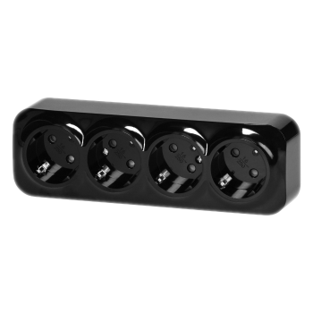 GNIAZDO POCZWÓRNE 4x2P+Z ORNO OR-OE-7210(GS)/B/8 SCHUKO NATYNKOWE IP20 8szt