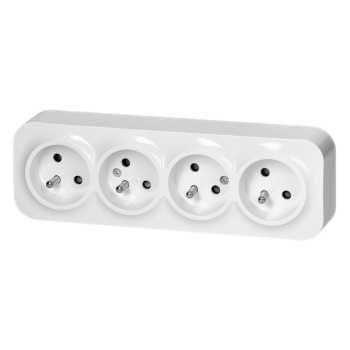 GNIAZDO POCZWÓRNE 4x2P+Z ORNO OR-OE-7210/W/8 NATYNKOWE IP20 8szt