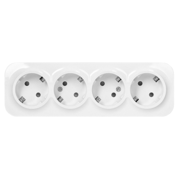 GNIAZDO POCZWÓRNE 4x2P+Z ORNO OR-OE-7210(GS)/W SCHUKO NATYNKOWE IP20