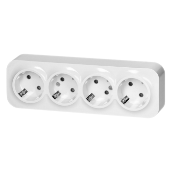 GNIAZDO POCZWÓRNE 4x2P+Z ORNO OR-OE-7210(GS)/W SCHUKO NATYNKOWE IP20