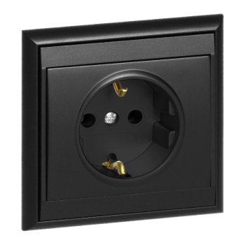 GNIAZDO POJEDYNCZE LUNA 2P+Z SCHUKO ORNO OR-OE-7605(GS)/B PODTYNKOWE IP20 10szt