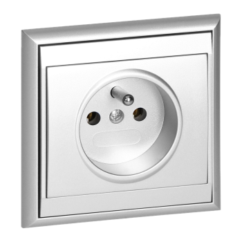 GNIAZDO POJEDYNCZE LUNA 2P+Z ORNO OR-OE-7605/G PODTYNKOWE IP20 10szt