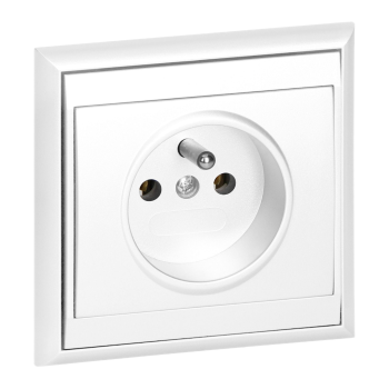 GNIAZDO POJEDYNCZE LUNA 2P+Z ORNO OR-OE-7605/W PODTYNKOWE IP20 10szt