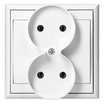 GNIAZDO PODWÓJNE LUNA 2x2P ORNO OR-OE-7606/2P/W PODTYNKOWE IP20 10szt