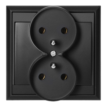 GNIAZDO PODWÓJNE LUNA 2x2P+Z ORNO OR-OE-7606/B PODTYNKOWE IP20 10szt