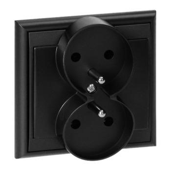 GNIAZDO PODWÓJNE LUNA 2x2P+Z ORNO OR-OE-7606/B PODTYNKOWE IP20 10szt