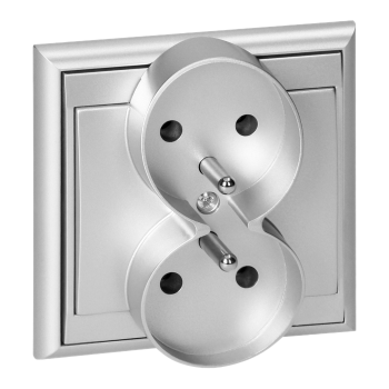 GNIAZDO PODWÓJNE LUNA 2x2P+Z ORNO OR-OE-7606/G PODTYNKOWE IP20 10szt