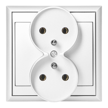 GNIAZDO PODWÓJNE LUNA 2x2P+Z ORNO OR-OE-7606/W PODTYNKOWE IP20 10szt
