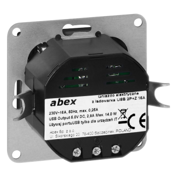 GNIAZDO POJEDYNCZE PEARL ORNO OR-OE-7705(GS)/USBAC/B + ŁADOWARKA 2xUSB PODTYNKOWE IP20 5szt