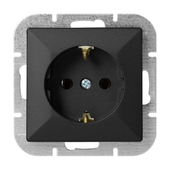 GNIAZDO POJEDYNCZE PEARL ORNO OR-OE-7705(GS)/B SCHUKO PODTYNKOWE IP20 10szt