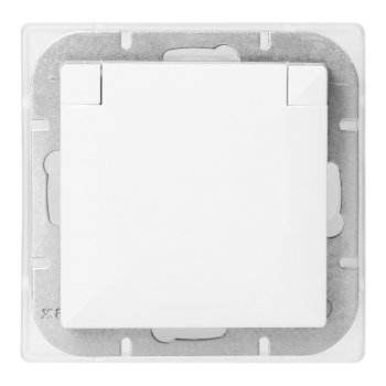 GNIAZDO POJEDYNCZE PEARL BRYZGOSZCZELNE ORNO OR-OE-7705/WW Z KLAPKĄ PODTYNKOWE IP20 10szt