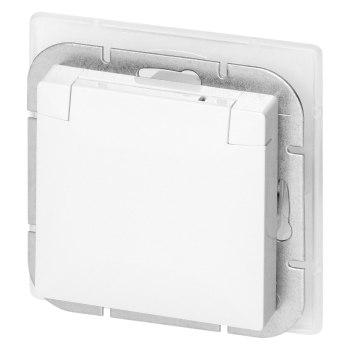 GNIAZDO POJEDYNCZE PEARL BRYZGOSZCZELNE ORNO OR-OE-7705/WW Z KLAPKĄ PODTYNKOWE IP20 10szt