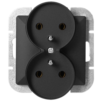 GNIAZDO PODWÓJNE PEARL ORNO OR-OE-7706/B PODTYNKOWE IP20 10szt