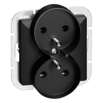 GNIAZDO PODWÓJNE PEARL ORNO OR-OE-7706/B PODTYNKOWE IP20 10szt