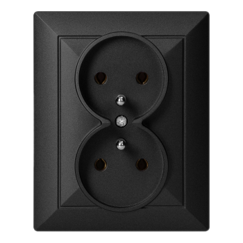 GNIAZDO PODWÓJNE PEARL 2x 2P+Z ORNO OR-OE-7706/K/B PODTYNKOWE IP20 10szt