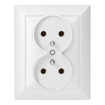 GNIAZDO PODWÓJNE PEARL 2x 2P+Z ORNO OR-OE-7706/K/W PODTYNKOWE IP20 10szt