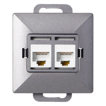 GNIAZDO PODWÓJNE 2xRJ45 CAT.5 PEARL ORNO OR-OE-7715/2/A PODTYNKOWE IP20