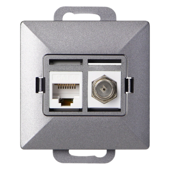 POJEDYNCZE GNIAZDO RJ45 + GNIAZDO TYPU F PEARL ORNO OR-OE-7718/A PODTYNKOWE IP20