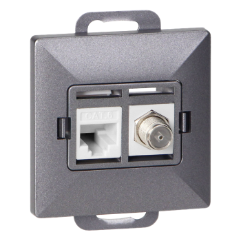 POJEDYNCZE GNIAZDO RJ45 + GNIAZDO TYPU F PEARL ORNO OR-OE-7718/A PODTYNKOWE IP20