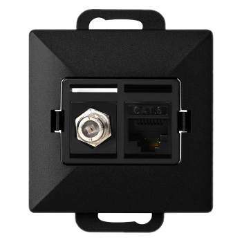 POJEDYNCZE GNIAZDO RJ45 + GNIAZDO TYPU F PEARL ORNO OR-OE-7718/B PODTYNKOWE IP20