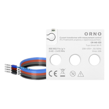 3-FAZOWY PRZEKŁADNIK PRADOWY Z REJESTRACJĄ POMIARU ORNO OR-WE-533 63A 440V WiFi TUYA