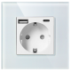 POJEDYNCZE GNIAZDO 2P+Z SCHUKO ORNO OR-AE-13308(GS)/W 2x USB PODTYNKOWY IP20
