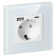 POJEDYNCZE GNIAZDO 2P+Z SCHUKO ORNO OR-AE-13308(GS)/W 2x USB PODTYNKOWY IP20