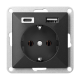 GNIAZDO POJEDYNCZE PEARL ORNO OR-OE-7705(GS)/USBAC/B + ŁADOWARKA 2xUSB PODTYNKOWE IP20 5szt