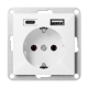 GNIAZDO POJEDYNCZE PEARL ORNO OR-OE-7705(GS)/USBAC/W + ŁADOWARKA 2xUSB PODTYNKOWE IP20 5szt