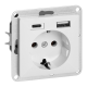 GNIAZDO POJEDYNCZE PEARL ORNO OR-OE-7705(GS)/USBAC/W + ŁADOWARKA 2xUSB PODTYNKOWE IP20 5szt