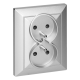 GNIAZDO PODWÓJNE PEARL 2x 2P+Z ORNO OR-OE-7706/K/G PODTYNKOWE IP20 10szt
