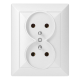 GNIAZDO PODWÓJNE PEARL 2x 2P+Z ORNO OR-OE-7706/K/W PODTYNKOWE IP20 10szt