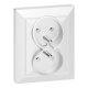 GNIAZDO PODWÓJNE PEARL 2x 2P+Z ORNO OR-OE-7706/K/W PODTYNKOWE IP20 10szt