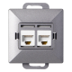 GNIAZDO PODWÓJNE 2xRJ45 CAT.5 PEARL ORNO OR-OE-7715/2/A PODTYNKOWE IP20