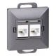 GNIAZDO PODWÓJNE 2xRJ45 CAT.5 PEARL ORNO OR-OE-7715/2/A PODTYNKOWE IP20