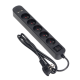 LISTWA PRZECIWPRZEPIĘCIOWA Virone PS-6/B/1,5M 5 GNIAZD + 2x USB PŁASKA WTYCZKA