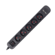 LISTWA PRZECIWPRZEPIĘCIOWA Virone PS-6/B/1,5M 5 GNIAZD + 2x USB PŁASKA WTYCZKA