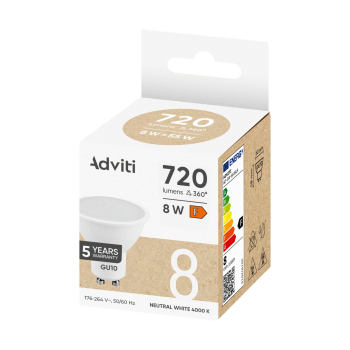 Żarówka LED GU10 ADVITI AD-SW-6649L4 8W 4000K (neutralna biel) 10 szt.