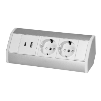 GNIAZDO MEBLOWE 2xUSB ORNO OR-GM-9039(GS)/W-G