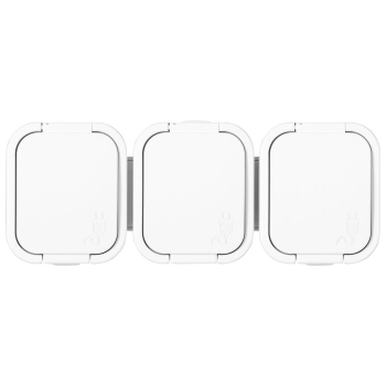 GNIAZDO POTRÓJNE Z KLAPKĄ NATYNKOWE OR-OE-7809/W ORNO  3x2P+Z IP54 5szt